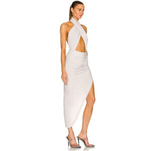 Norma Kamali Cross Halter Side Drape Gown